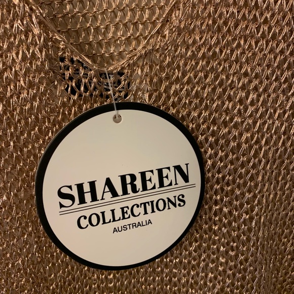 ROSE GOLD SHAREEN AU MESH DOUBLE SLIT DRESS - Picture 3 of 8